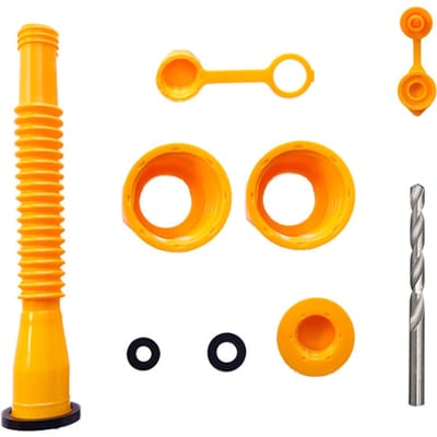 Gascan Tuit Vervangingskit, NoSpill Gascan Mondstuk Vervangingsset met Boor voor de Meeste orange