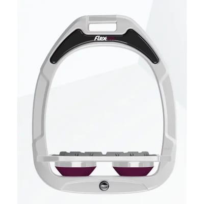 Platte Grip Stijgbeugels Wit/Grijs/Paars Flex-On Green Composite