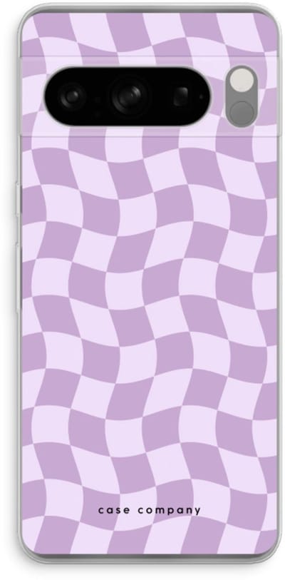 Case Company® - Hoesje geschikt voor Google Pixel 8 Pro hoesje - Grid Paars - Soft Cover Telefoonhoesje - Bescherming aan alle Kanten en Schermrand
