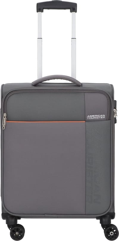 American Tourister Fun Cruise 4 wielen Cabinewagen 55 cm - Zachte bagage - TSA slot - grey orange