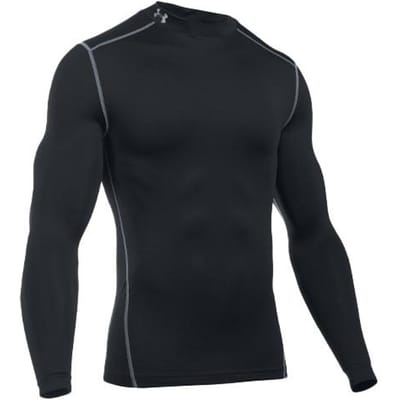 Under Armour Stretch Hoge Hals Sport Training Fitness Top Heren tops Zwart 1265648-001 M black