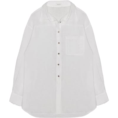 Mikuta The White Linen Shirt White Maat: L | Overhemden Outlet | Dames | Wit