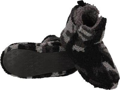 Apollo Pantoffels / sloffen camouflage - army antraciet - kinderen - maat 25-26 - hoog model - legerprint