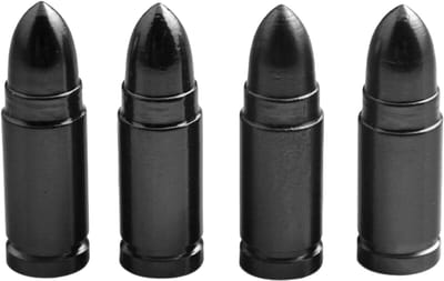 VCTparts® Kogelvormige Auto Ventieldopjes Bullets Universeel - Aluminium Zwart (Set 4 stuks)