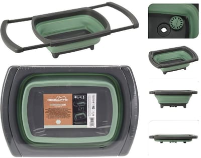 Redcliffs Afwasbak Opvouwbaar 29x5.5x26 cm Groen/Antraciet