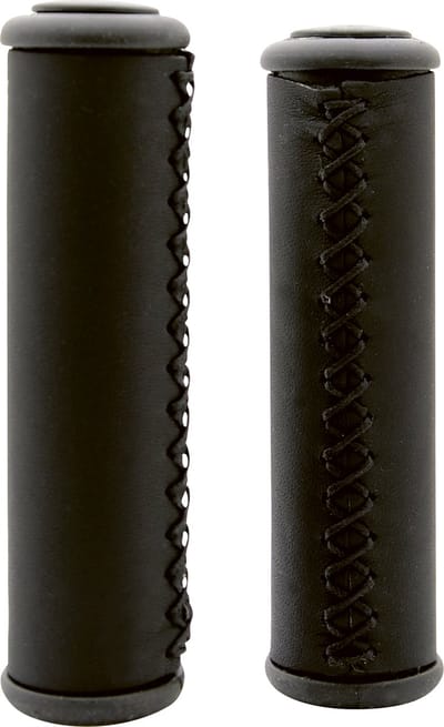 Simson Lederen handvatten - handgestikt - zwart - lang - comfort foam vulling