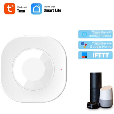 Capteur de mouvement WIFI PIR, détecteur infrarouge passif sans fil, alarme de sécurité anti-cambriolage, application Tuya blanc