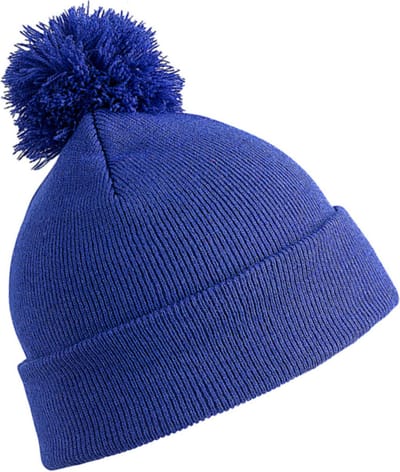 Result Wintermuts - met pom pom - blauw - volwassenen - dames/ heren - muts - 100% acryl