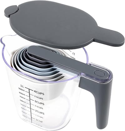 Dailygoods- Maatbekerset 10 Stuks - Maatlepels/RVS - Stapelbaar - BPA-vrij - Vaatwasmachinebestendig - Nauwkeurige Metingen
