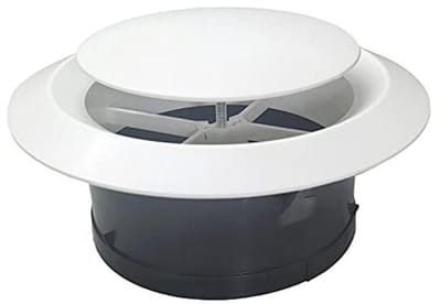 Instelbaar ventilatierooster 100 mm - Ventilatierooster voor badkamer, keuken en kantoor