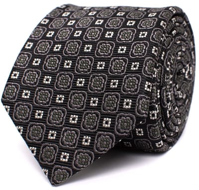 Tresanti DONELL Silk tie with small medallion Grey (TRTIIE360 - 200)