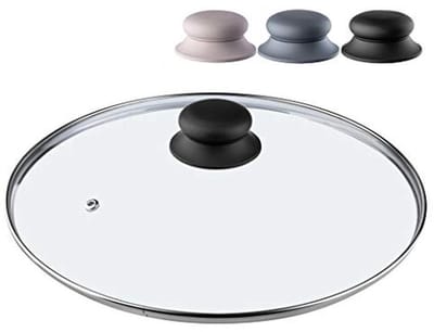 Glazen Deksels met Siliconen Handvat - Universeel Hittebestendig deksel voor Potten (30 cm)