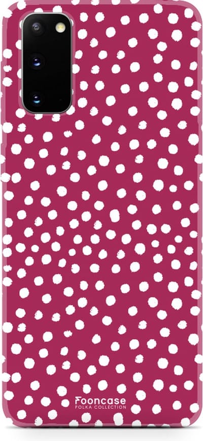 Fooncase Hoesje Geschikt voor Samsung Galaxy S20 - Shockproof Case - Back Cover / Soft Case - POLKA / Stipjes / Stippen / Rood