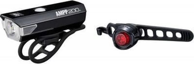 CatEye AMPP200 + Orb Fietsverlichting - LED - USB Oplaadbaar - Zwart
