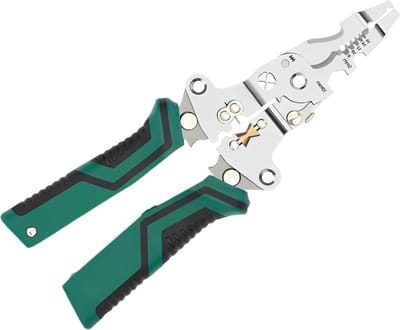 Elektrische Tang - Draadstripper Tester - Veilig Elektrisch Werk - Opvouwbaar Digitaal Display - 21.5 cm - Groen Zwart Zilver