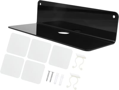 Wand Opbergrek - Zwevende Plank - Spullen Organiseren - Zelfklevend Ponsvrij - 23x9cm - Zwart
