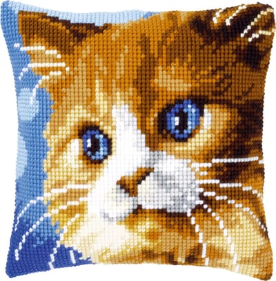 Vervaco - Kruissteekkussen kit - Bruine poes - PN-0149441 - Borduren - Borduurpakket - Borduurpakket volwassenen - Borduurpakket kind
