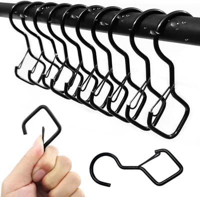 Set van 10 S-haak - Metalen S-vormige haken met Veiligheidsgesp voor Keuken, Badkamer en Tuin