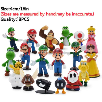 3-48 Stuks/Set Mario Bros Prinses Peach Bowser Goomba Figuren Speelgoed Schattige Anime Donkey Kong Yodhi Boo Toad Model Poppen Verjaardagscadeaus