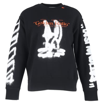 Off-White Diag Cartoon T-shirt met lange mouwen in zwart katoen