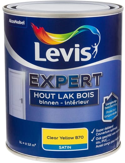Levis - Expert Hout Lak Binnen Satin Mix - Clear Yellow B70 - Mengverf - 1 L