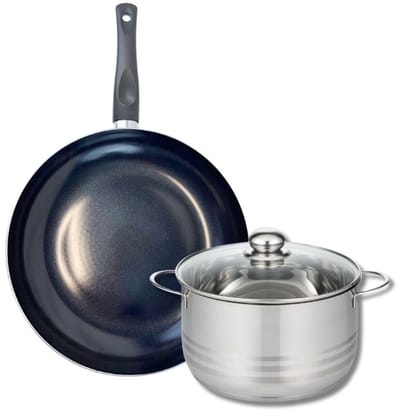 Set van 1 Koekenpan 28 cm en 1 braadpan 20 cm Elo Prima Glanzend