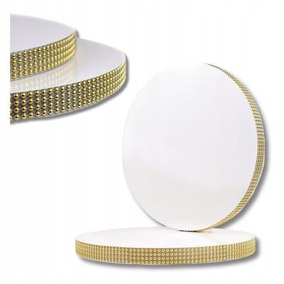 CakeDecor Taartonderlegger Wit 25cm met Gouden Paillettenrand