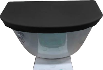 Toilet Deksel Cover - Toilet Reservoirhoes - Badkamer Decoratie - Dunne Stof Kwaliteit - 38x18 cm - Zwart
