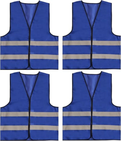 Doodadeals® - 4x Veiligheidshesje voor Kind – Veiligheidsvest Kinderen – Auto – Blauwe Hesjes