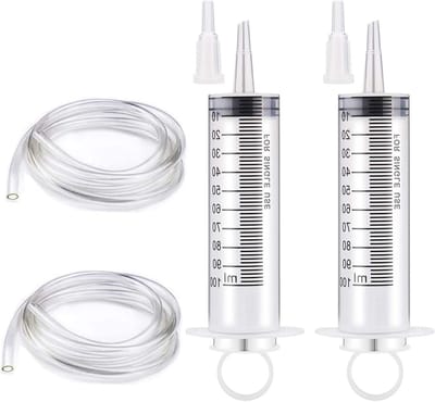 Solidchoice - 2 Stuks 100ml Meetspuiten met Plastic Slang