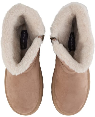 Tom Tailor - Gevoerde sneeuwlaarzen met wattering - Maat 39 - beige