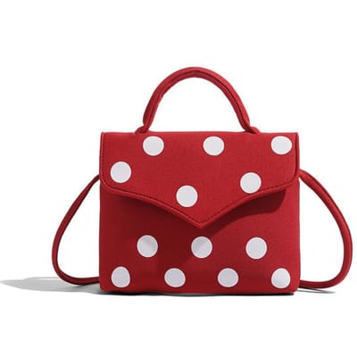 Textured Rode Retro Polka Dot Kleine Vierkante Tas voor Vrouwen Schattig Lief en Cool Design Schoudertas Onderarmtas voor Vrouwen red