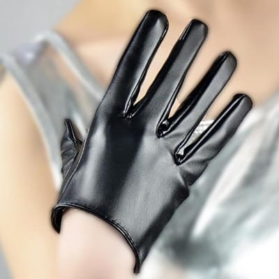 Gants de Danse Mode Cuir PU Dame Défilé Personnalisé Performance Pole Dance Conduite Moto Écran Tactile Danse Gants en Cuir One Size gray