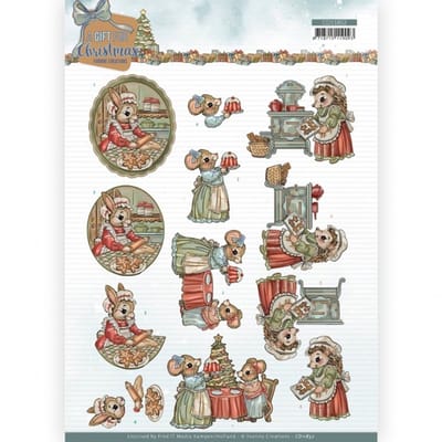 3D Cutting Sheet - Yvonne Creations - A Gift for Christmas - Christmas Cake 1 stuks