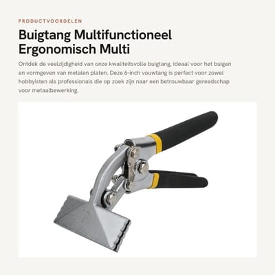 Dailygoods- Buigtang 15 mm - Vouwtang - Multifunctioneel - Antislip - Metalen Gereedschap - Schokbestendig