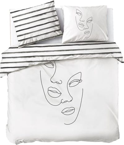 Dindi Home Dekbedovertrek Tender Tattoo - 240x220 - 100% katoen - Wit