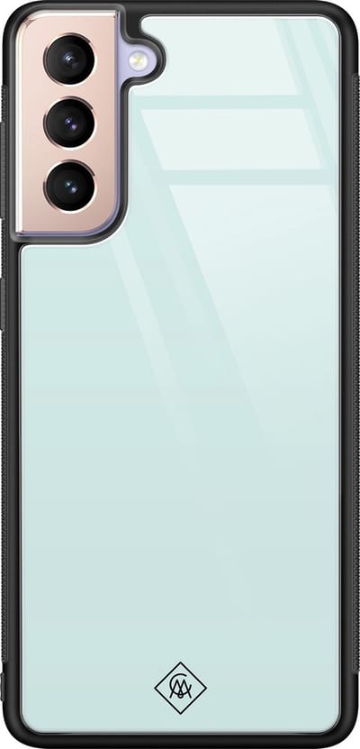 Casimoda® hoesje - Geschikt voor Samsung Galaxy S21 - Pastel Blauw - Luxe Hard Case Zwart - Backcover telefoonhoesje - Blauw