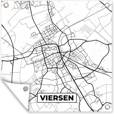 Tuin poster Viersen - Kaart - Plattegrond - Stadskaart - 200x200 cm - Tuindoek