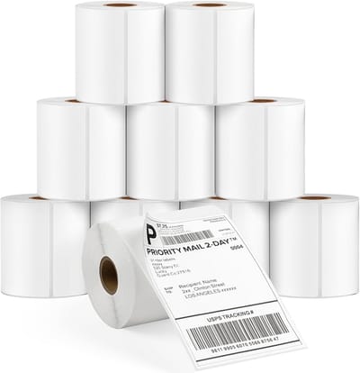 Direct Thermal Labels - Verzendetiketten Printer Labels - Pakketten Verzenden - Perforatie Tussen Labels - 4x6 Inch - Wit