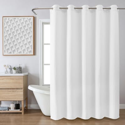 Dailygoods- Wafeldouchegordijn Waterdicht - Douchestang zonder boren - Versterkte Stof - Machinewasbaar - 183x191 cm - Hotelkwaliteit - Douchegordijn