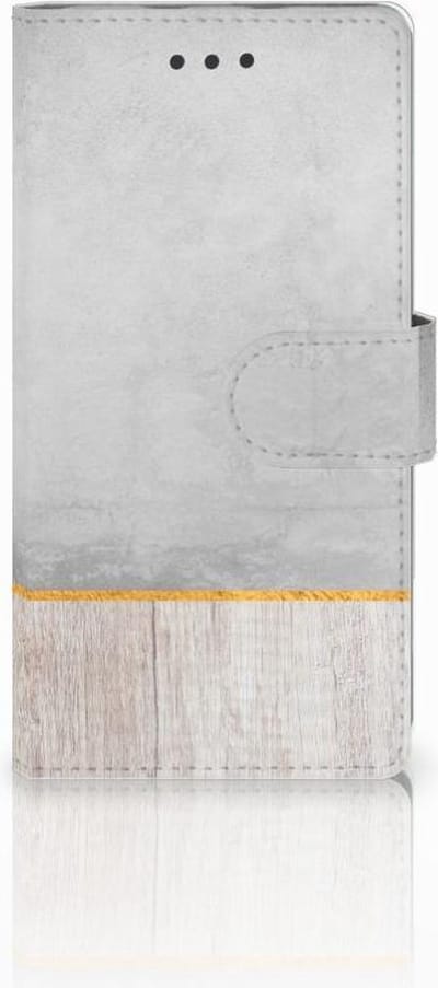 Huawei Ascend P8 Lite Book Style Case Wood Concrete