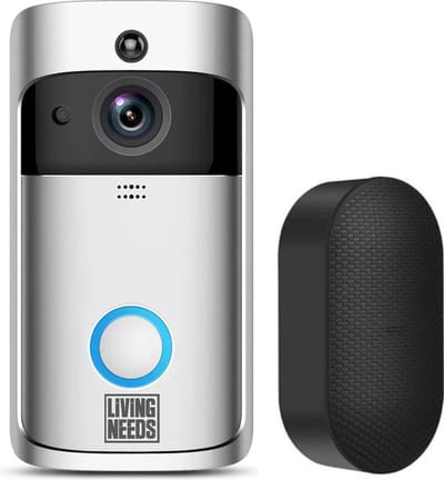 Living Needs Draadloze Deurbel - HD Video Deurbel - Deurbel met Camera - Silver.