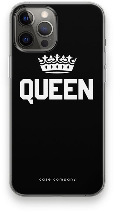 Case Company® - Hoesje geschikt voor iPhone 12 Pro Max hoesje - Queen zwart - Soft Cover Telefoonhoesje - Bescherming aan alle Kanten en Schermrand