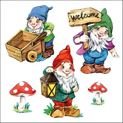 Ambiente servetten 20st - Garden Gnomes 33x33cm