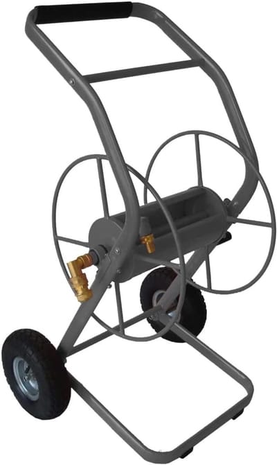Slangenwagen - Haspel Slang - Tuin Beregening - Robuust Met Luchtbanden - 50m 3/4 inch - Beige