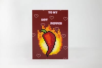 Wizardi Diamond painting wenskaart To My Hot Pepper set multi kleur.