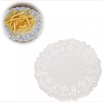 Ronde Papieren Tafelkleedjes en Coasters - 140 Stuks, 6.5 Inch, Wit, Geschikt voor Taart, Gebak en Decoratie, Wegwerp en Voedselveilig