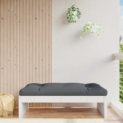 vidaXL - Tuinvoetenbank - 120x80 - cm - massief - grenenhout - wit