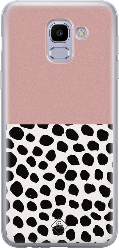 Casimoda® hoesje - Geschikt voor Samsung J6 (2018) - Stippen roze - Backcover - Siliconen/TPU - Roze