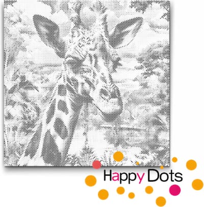 HappyDots DOT Painting Giraf Portret 50x50cm - Stippelschilderij